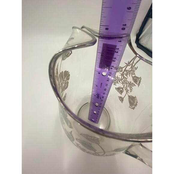 Vintage Sterling Silver Glass Pitcher - Picture 8 of 8